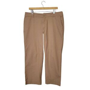 Loft Outlet Monroe Straight Petite Khaki Pants 14P Cotton Blend